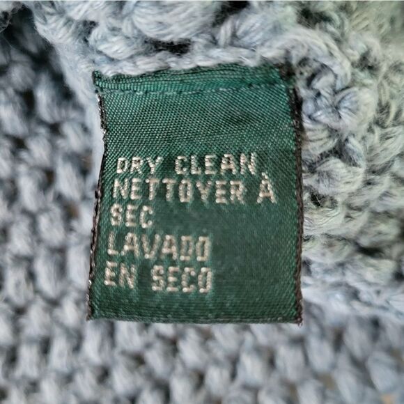 Lauren Ralph Lauren Women's Slate Blue Hand Knit Boatneck Pullover Sweater - Picture 9 of 10